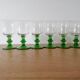 6 verres de liqueur à pied vert