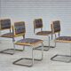 1970s, set of 4 pcs Italian dining chairs in Bauhaus style.