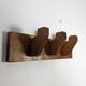 Patère triple vintage esprit art déco en bois massif