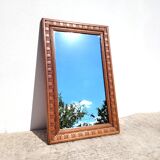 Vintage mirror ethnic wood, 60x37 cm
