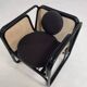 Cubic armchair in black rattan and canework