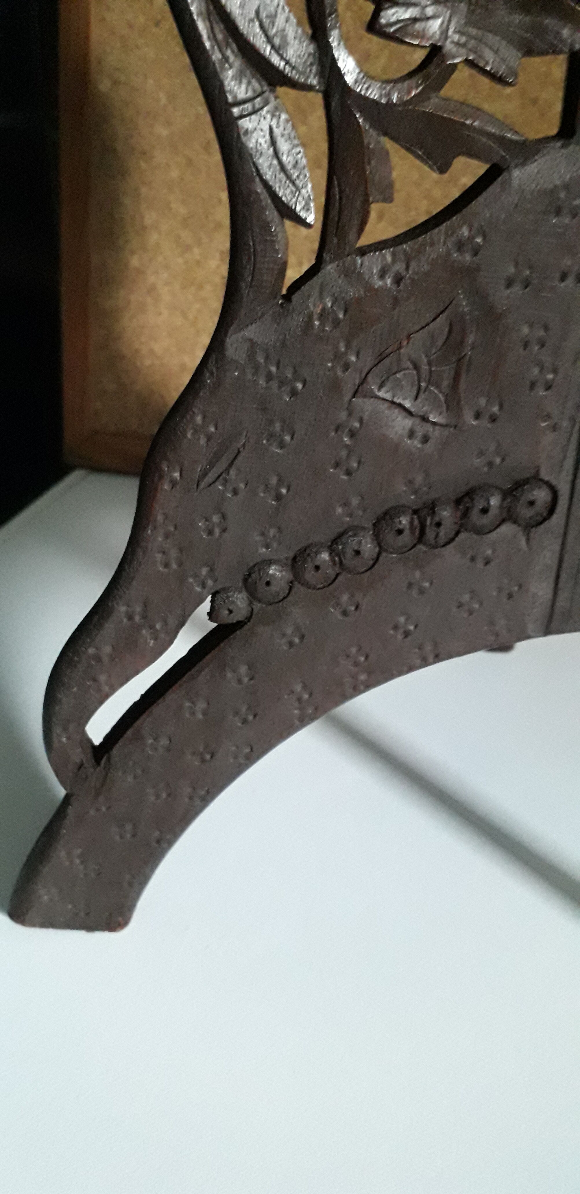 Old coffee table carved in teak wood