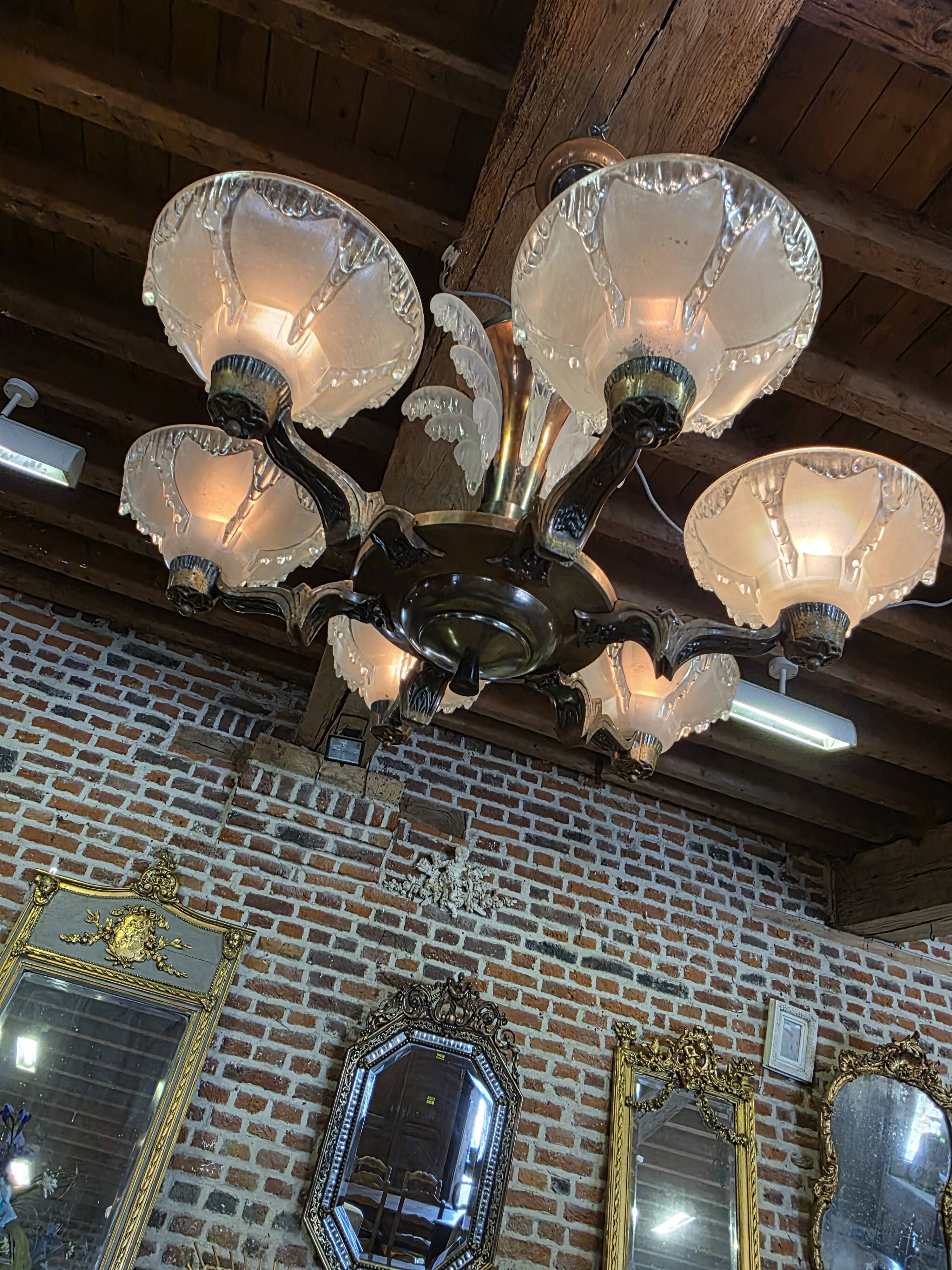 Ezan Art Deco 6-light chandelier