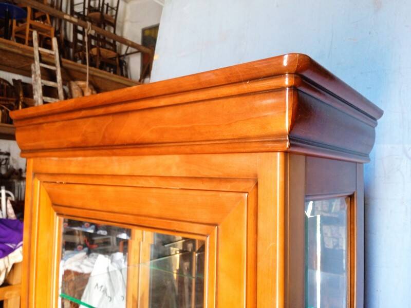 Louis Philippe cherry wood display case 180 cm