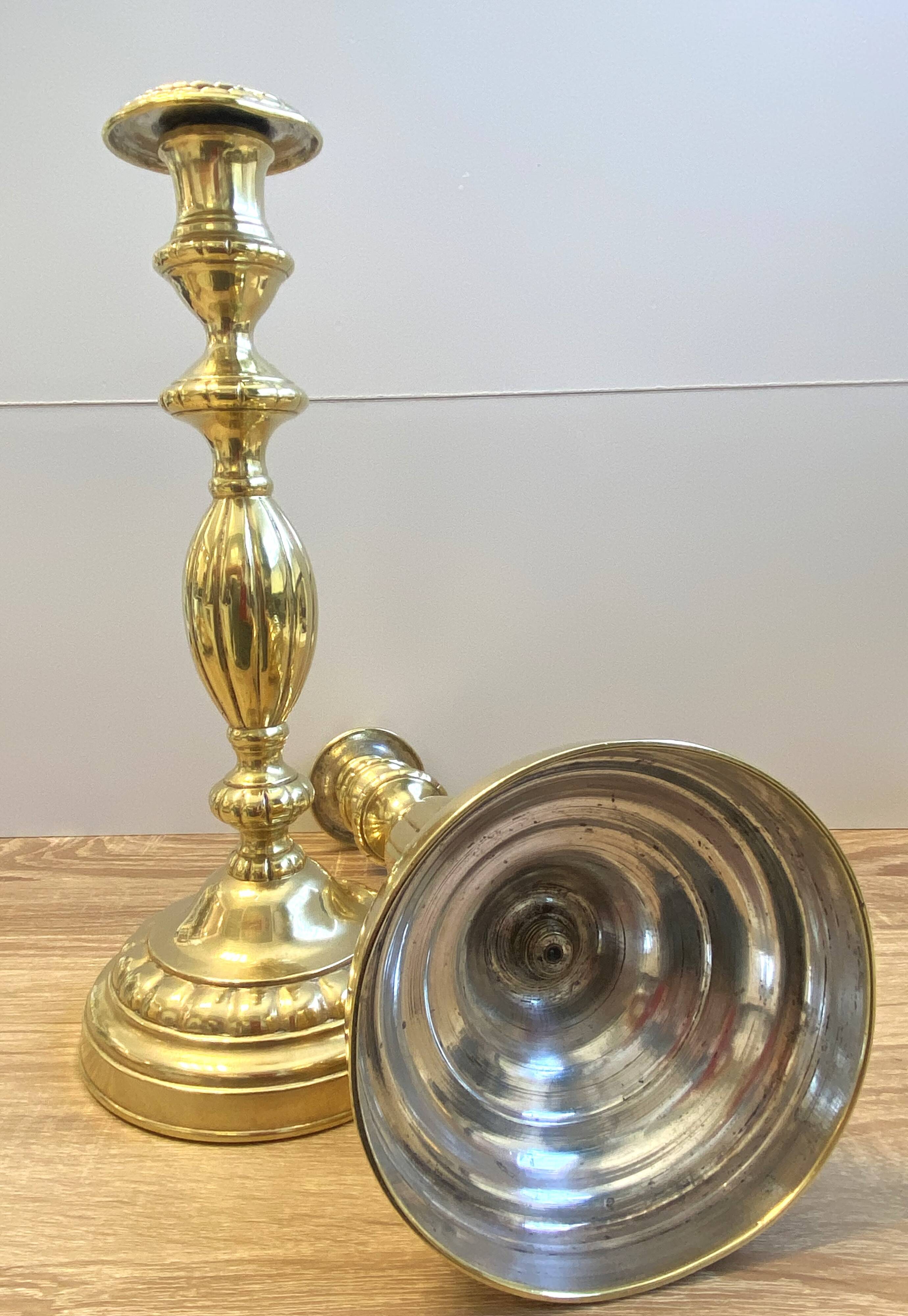 Antique pair of Louis Philippe period candlesticks and torches