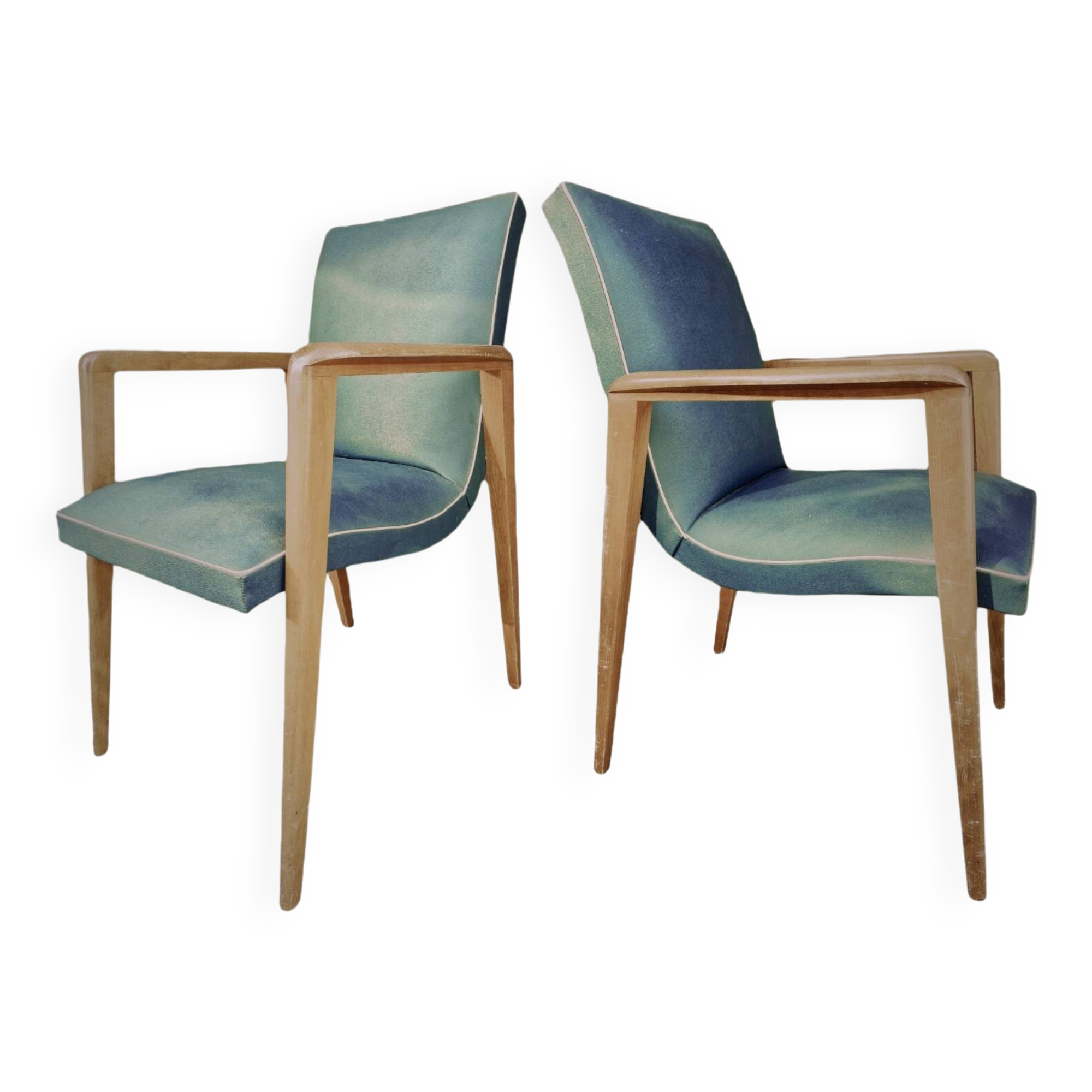 Rare 1950's pair of scandinavian design bridges armchairs