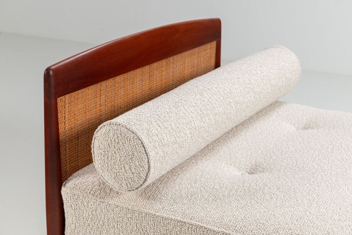 Scandinavian daybed in teak and cane Denmark 1960