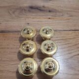 6 boutons de meuble en laiton poli