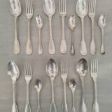Silver metal cutlery spoons forks small spoons