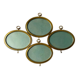 Set of 4 vintage brass oval picture frames
