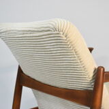 Fauteuil vintage entièrement restauré designer E.Homa, années 60, Cordon beige