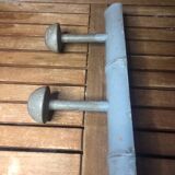 Ancienne patère porte manteau mural x2 bois gris vintage #a417
