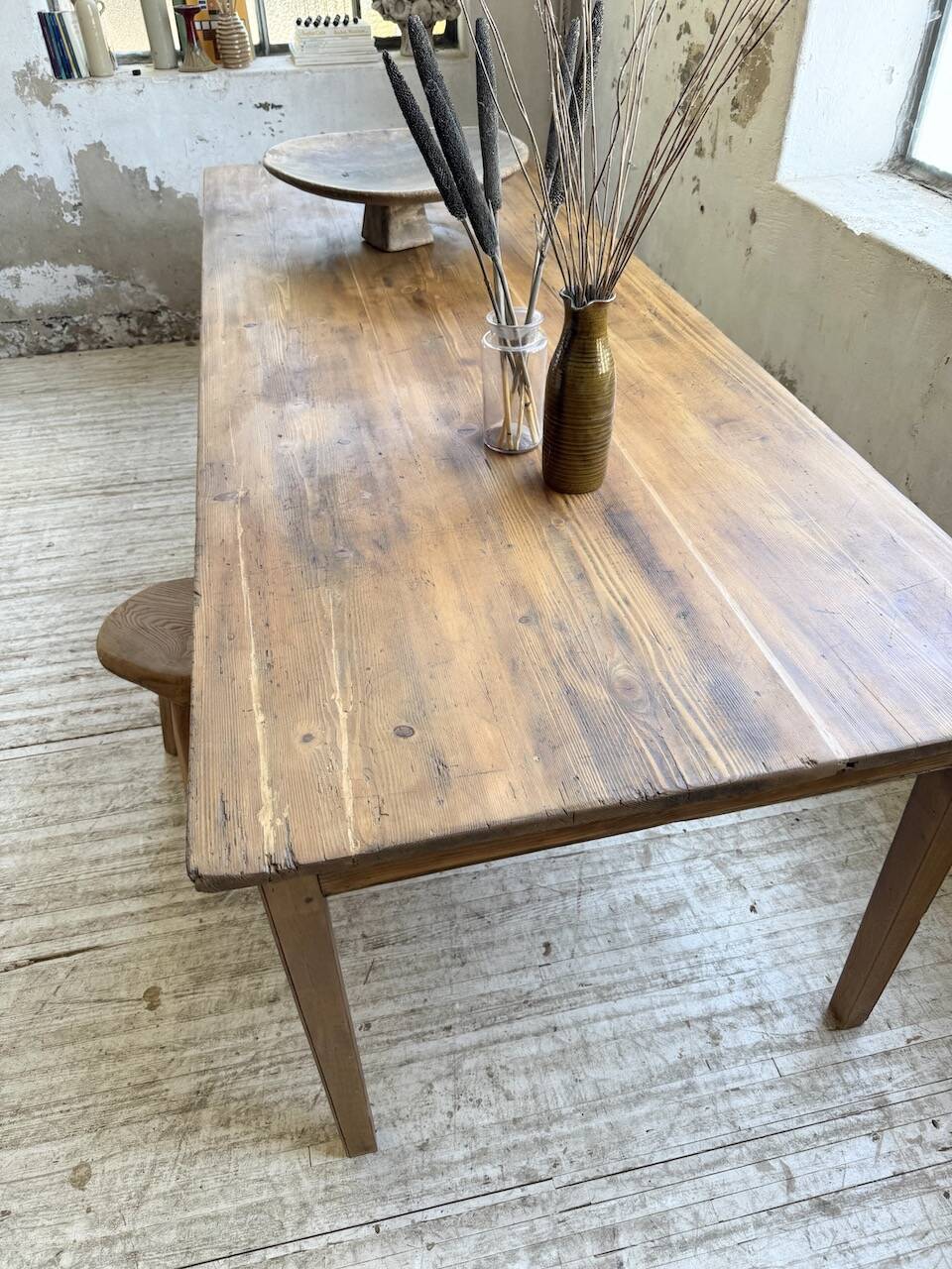 50s pine and oak farmhouse table 2.5m