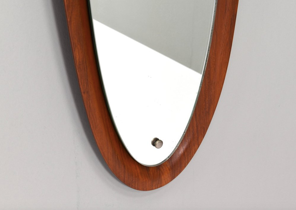 Wall mirror in teak Italy 1950 141x39cm