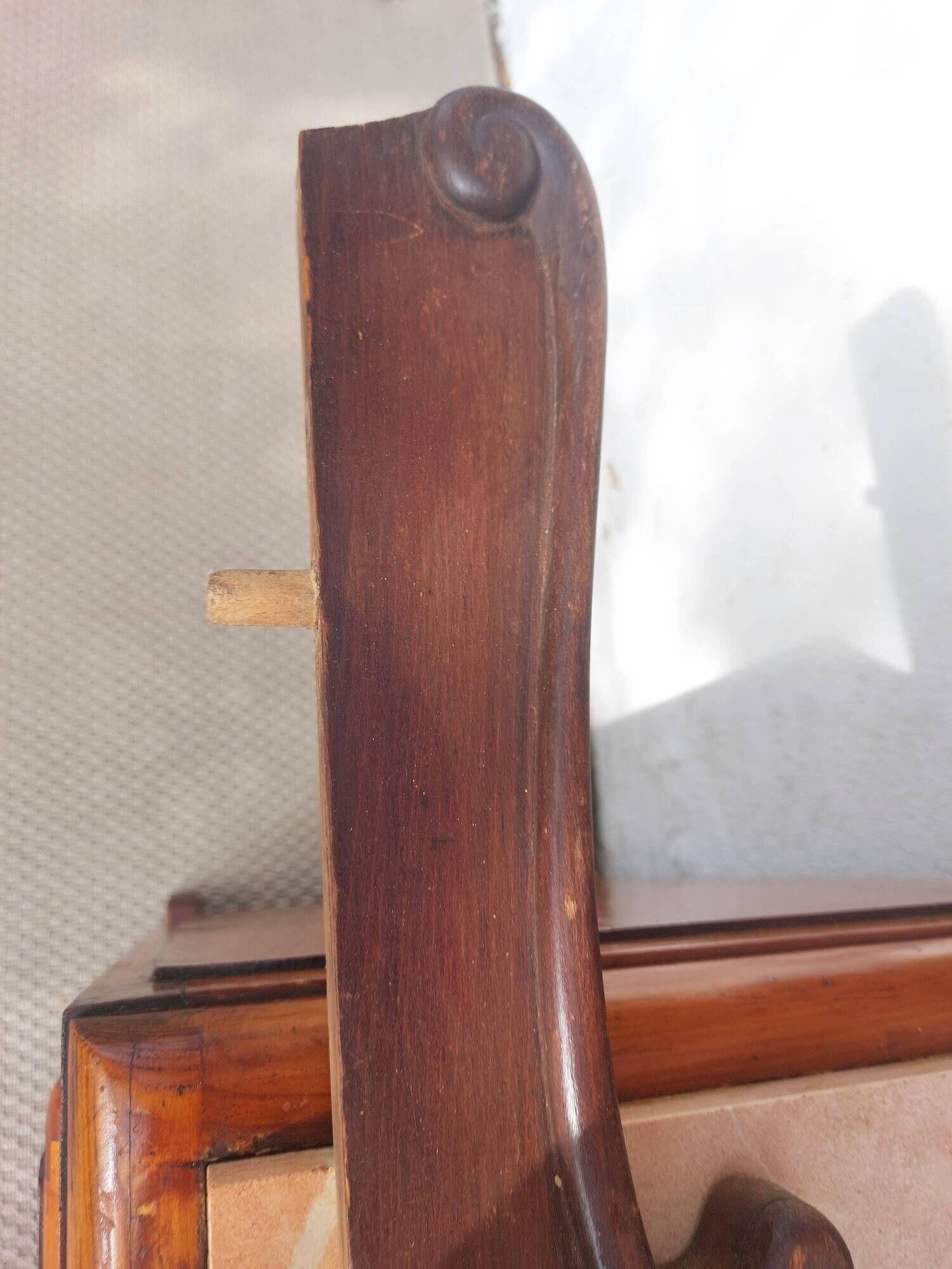 coat rack, hooks, wood and metal, vintage