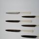 set of 6 small white bakelite knives 1960