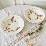Set of 2 Sarreguemines earthenware soup plates
