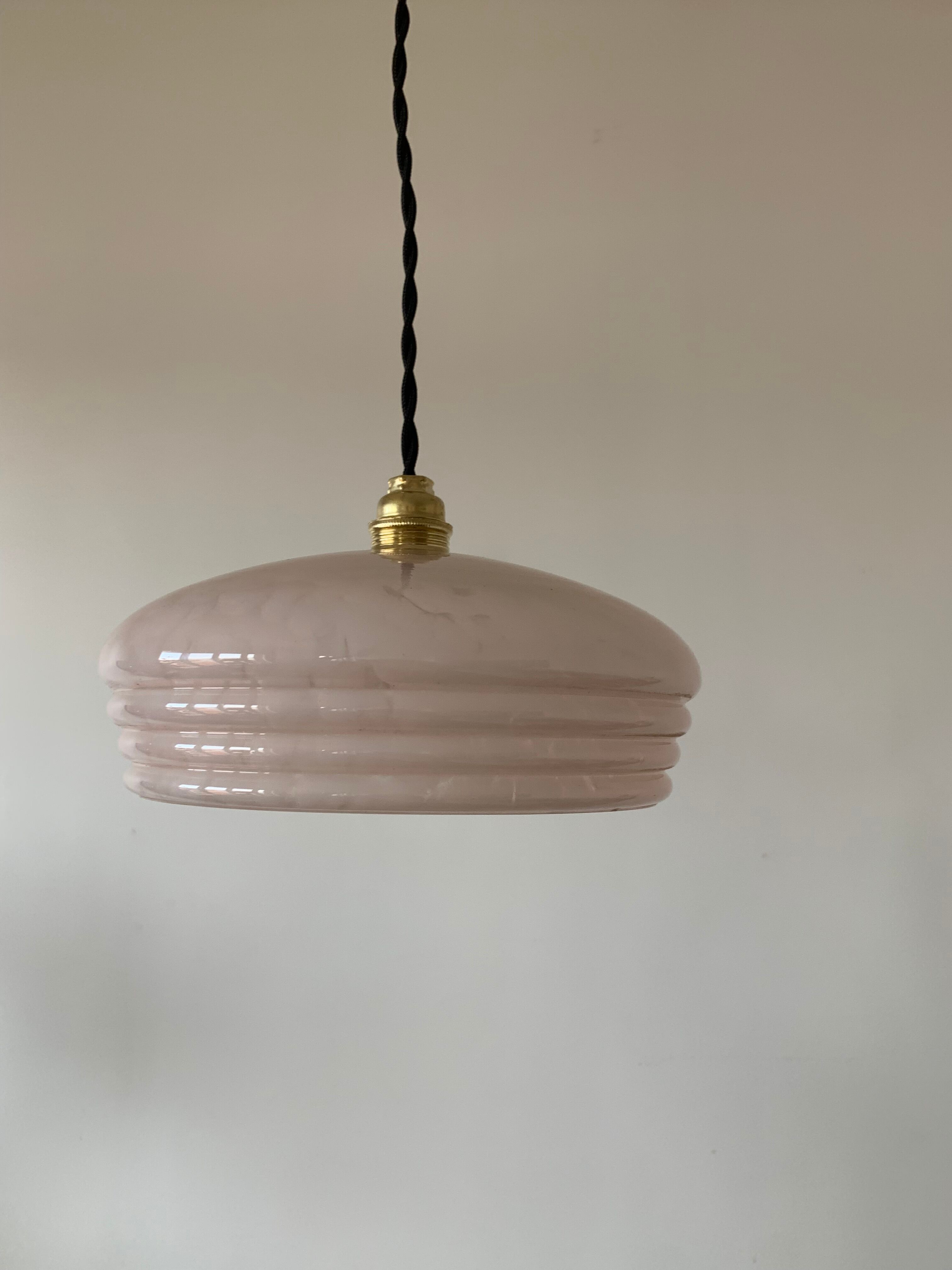 Pink Clichy glass pendant lamp