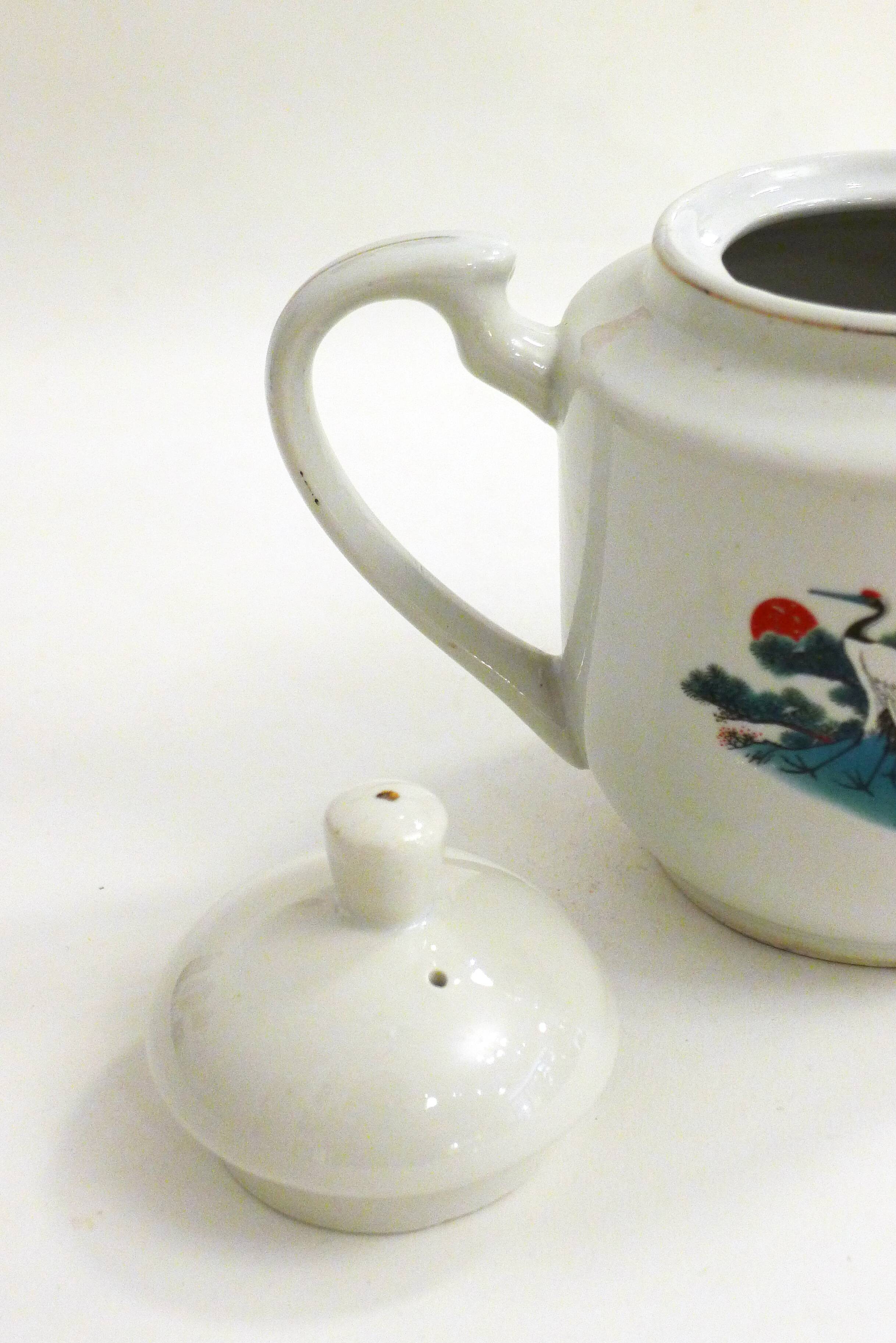 Japanese-style porcelain teapot