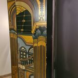 Wooden screen lasked and engraved circa 1980