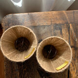 Pair of lampshades in jute string