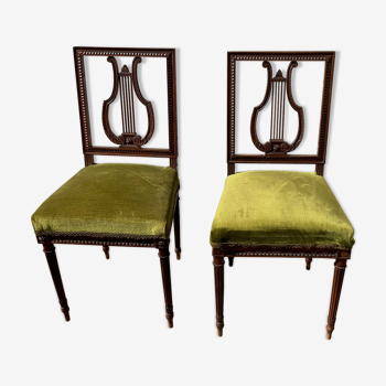 Pair of lyre chairs