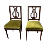 Pair of lyre chairs