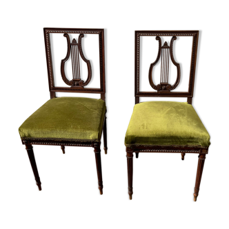 Pair of lyre chairs