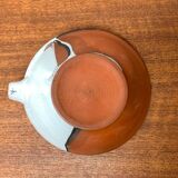 Workshop pottery candlestick from mid-century German with bird motif by Töpferei Bücking Börnsen, 1960s.