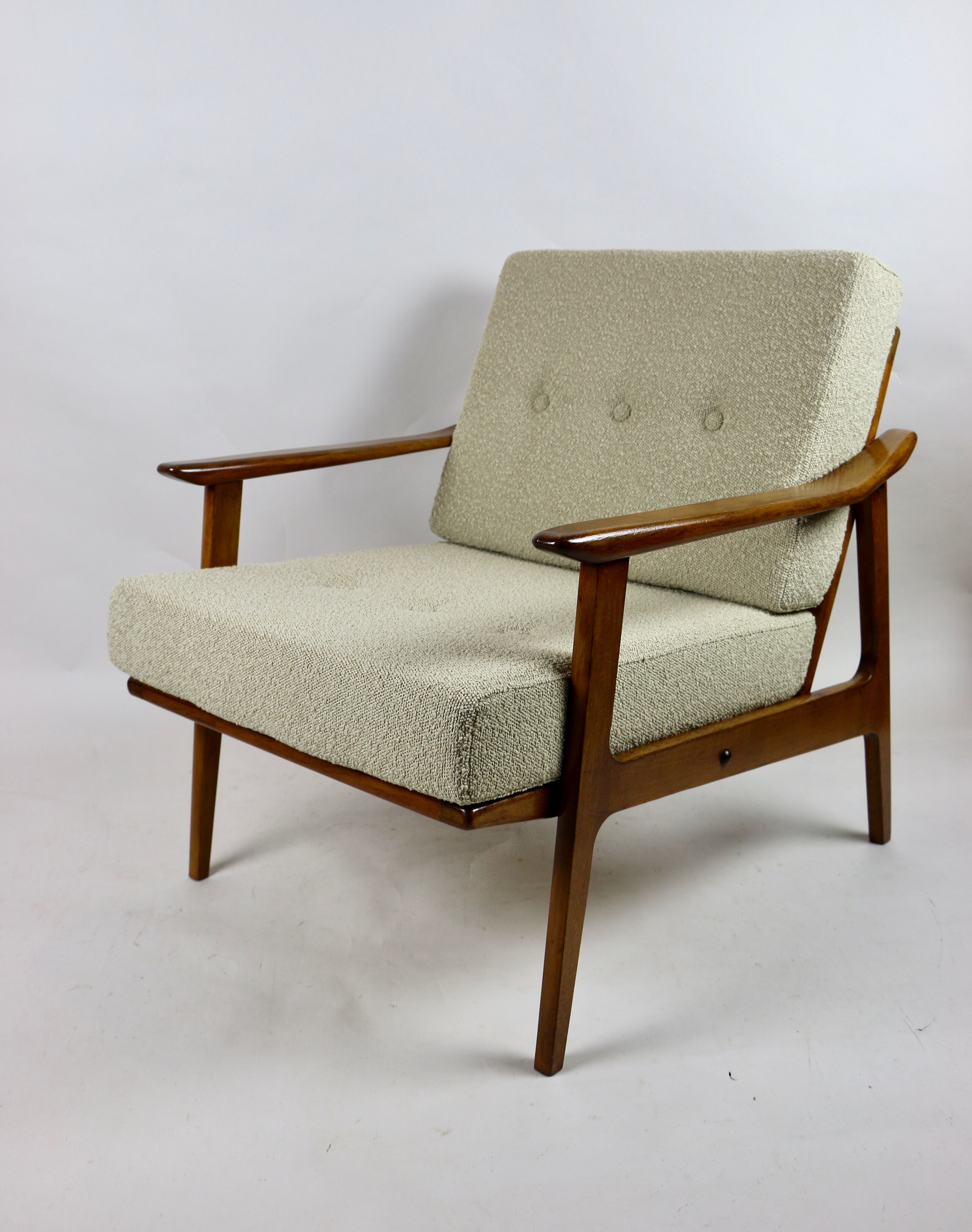 German beige boucle armchair, 1970s