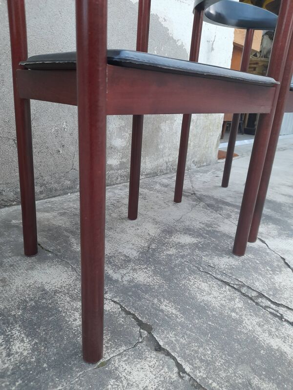 paire de fauteuils scandinave en teck et cuir