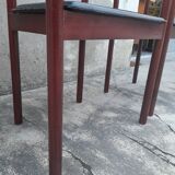 Pair of Scandinavian armchairs in teak and leather