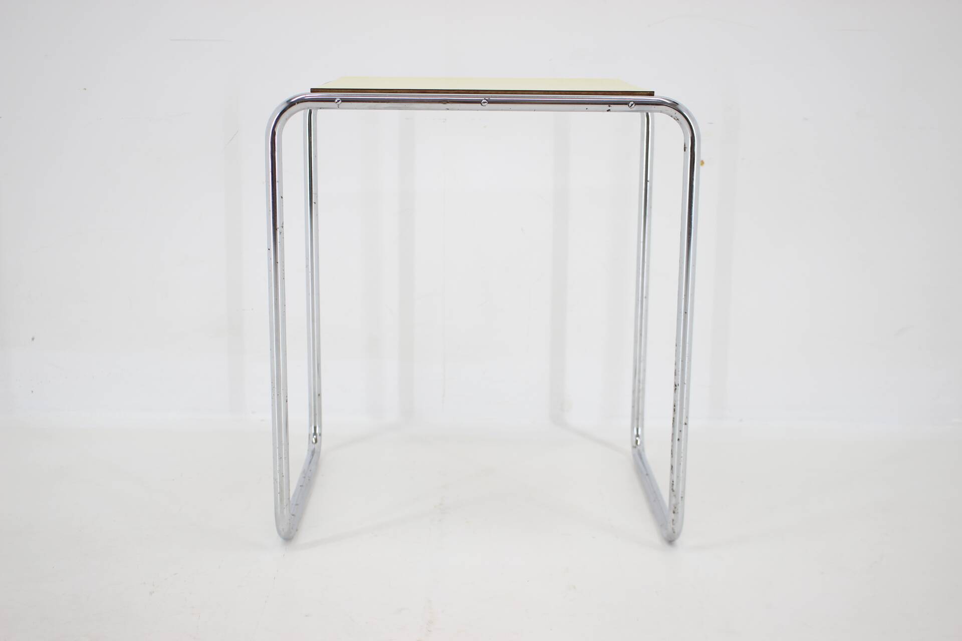 1960s tubular chrome plated side table, czechoslovakia
