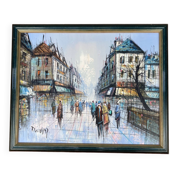 Signed painting by Duchamp on a Parisian street.