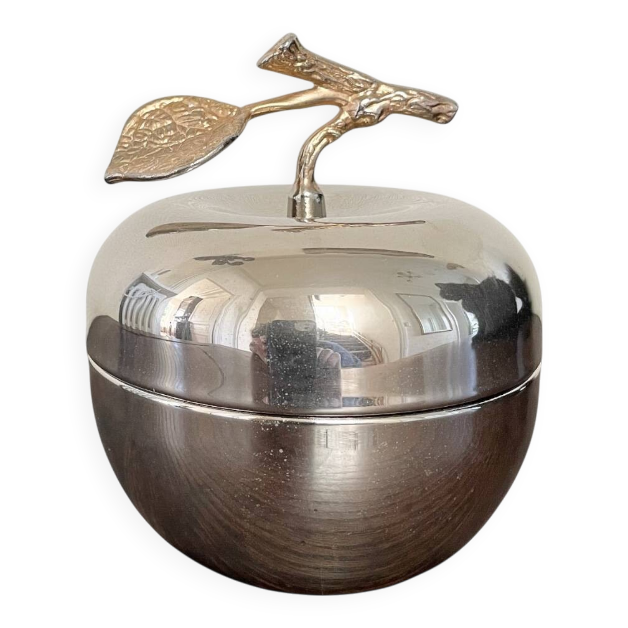 Silver metal apple box