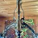 Large bronze chandelier, opaline tulip, early 20th century