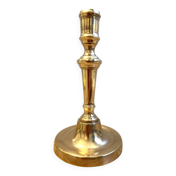 Ancien Bougeoir Chandelier Flambeau Époque XIXe Siècle Bronze Doré