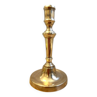 Ancien Bougeoir Chandelier Flambeau Époque XIXe Siècle Bronze Doré