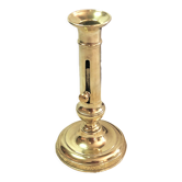 Bougeoir poussoir cuivre doré