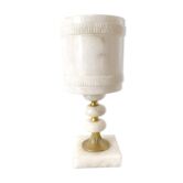 Vintage lamp in alabaster and golden brass
