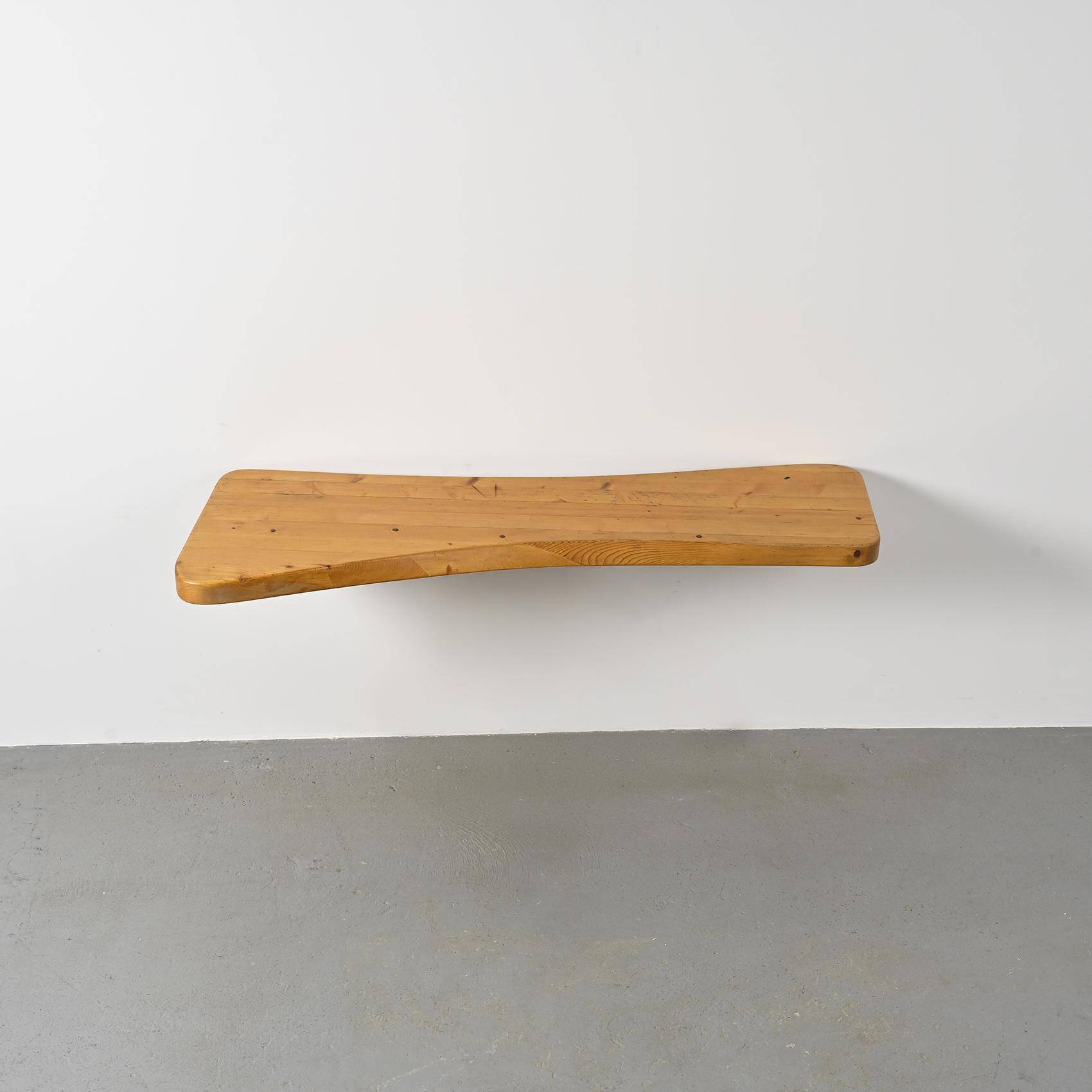 Plateau de bar en pin massif Charlotte Perriand, Les Arcs 1800, circa 1970