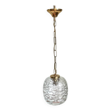 Vintage glass and gold metal pendant light