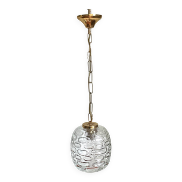 Vintage glass and gold metal pendant light