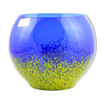 Joska Kristall Mundgeblasen cobalt glass bowl, Germany in the 1960s