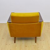 Yellow velvet armchair, 1960s