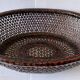 Japanese oval basket in negoro lacquered basketry (red lacquer on black background)