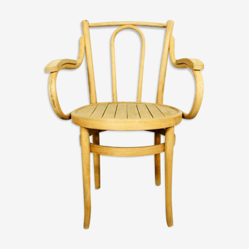 Viennese curved wooden bistro armchair