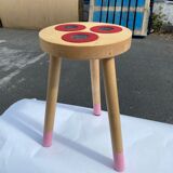 Wooden tabouret 3 circles