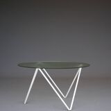 Table basse ronde minimaliste hollandaise. Années 1950