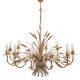 Pair of 12-burner wheat sheaf chandeliers by Hans Kogl